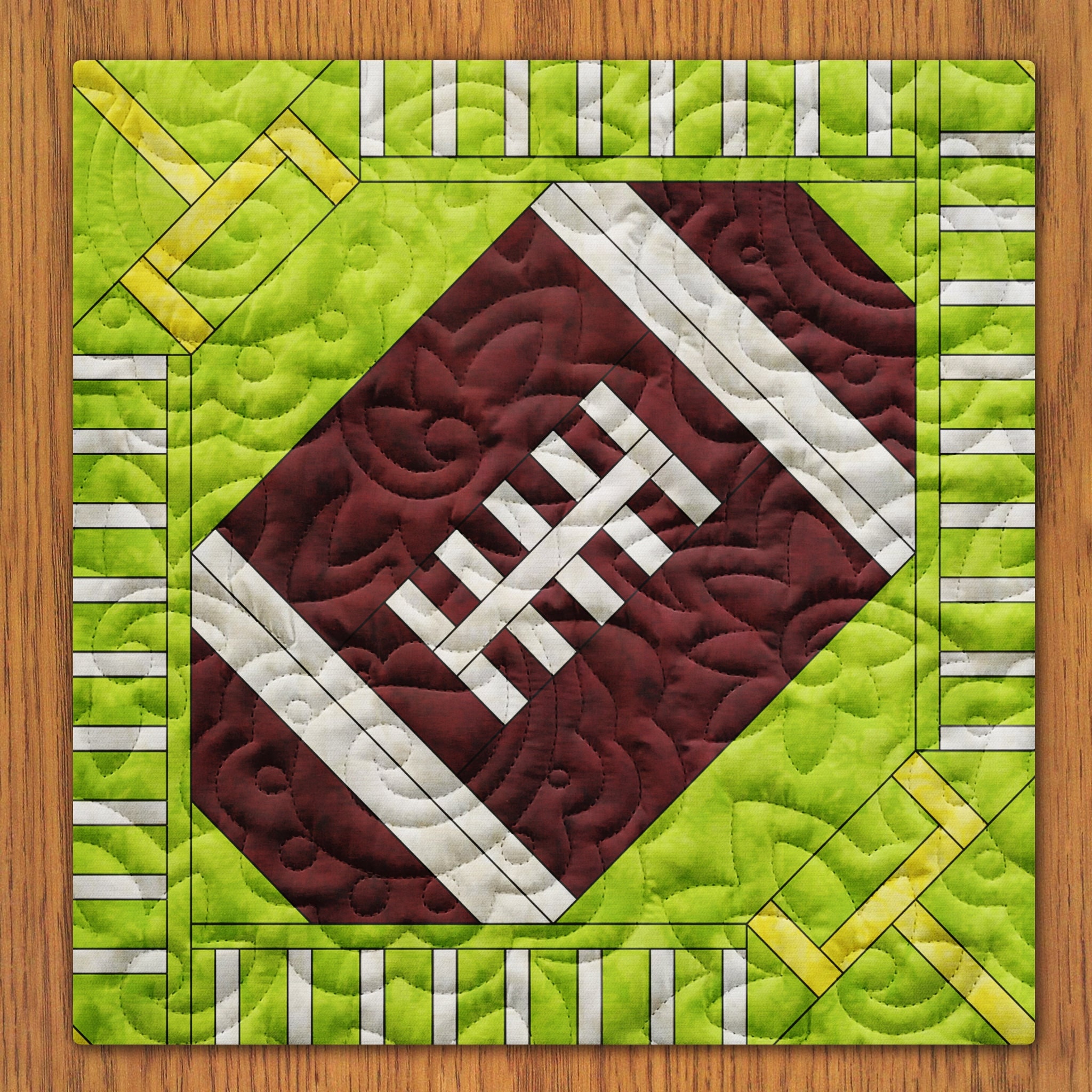 American Football Quilt Block PDF Pattern With Video Tutorial Etsy
