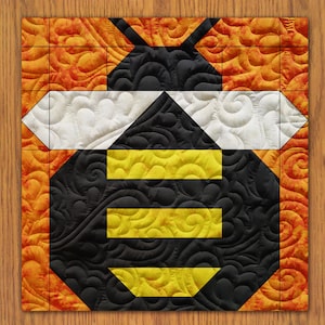 Bee Party Quilt Block PDF Pattern With Video Tutorial || 6, 8, 10, 12, and 14 Inch Size Versions Included