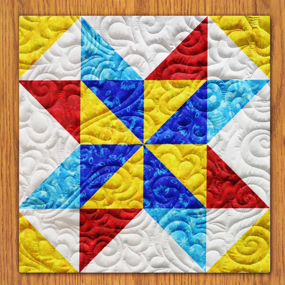 Snowflakes Quilt Block PDF Pattern With Video Tutorial 16, 18, 20, 22 ...