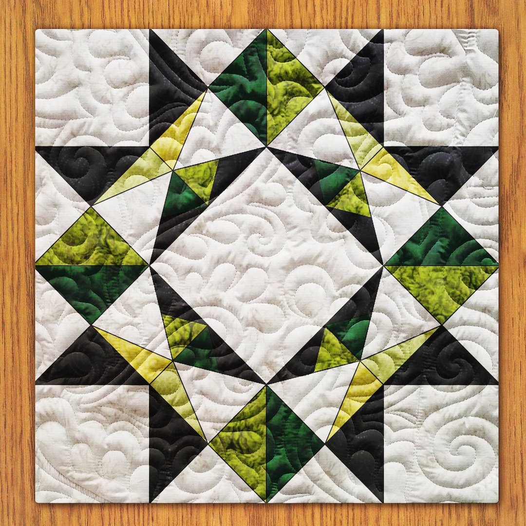 Exploding Star Quilt Block PDF Pattern With Video Tutorial 16, 18, 20