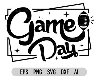 Game Day Svg, Png, Football Game Svg, Cut file for Cricut, Commercial Use, Gameday Football Svg, Dxf, Instant Download
