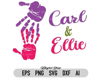 Carl & Ellie Digital Cut File, Up Svg, Silhouette Cameo, Svg file for Cricut, PNG, DXF, Cuttable File, Instant Download