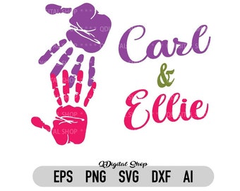 Carl & Ellie Digital Cut File, Up svg, Silhouette Cameo, svg-Datei für Cricut, PNG, DXF, schneidbare Datei, Instant Download