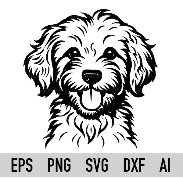 Goldendoodle Svg and Png, Goldendoodle Silhouette, Cute Goldendoodle Svg, Goldendoodle Sticker Svg, Goldendoodle Clipart,Svg file for Cricut