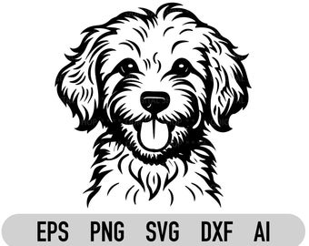 Goldendoodle Svg et Png, Silhouette Goldendoodle, Svg Goldendoodle mignon, Svg autocollant Goldendoodle, Clipart Goldendoodle, fichier Svg pour Cricut