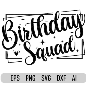 Geburtstags-Kader-Svg, Png, Dxf, Pdf, für Cricut, Silhouette, Heat Transfer, Sublimation, Shirt Design, Instant Download
