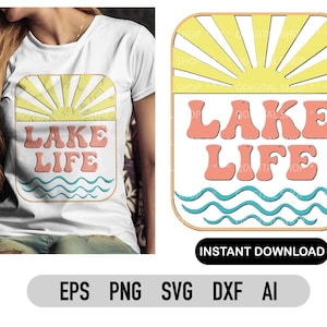 Lake Life SVG,PNG, Summer Shirt Svg, Sunset Png, Svg file for Cricut, Silhouette, Sublimation Png, Summer Svg, Summer Png, Digital Download