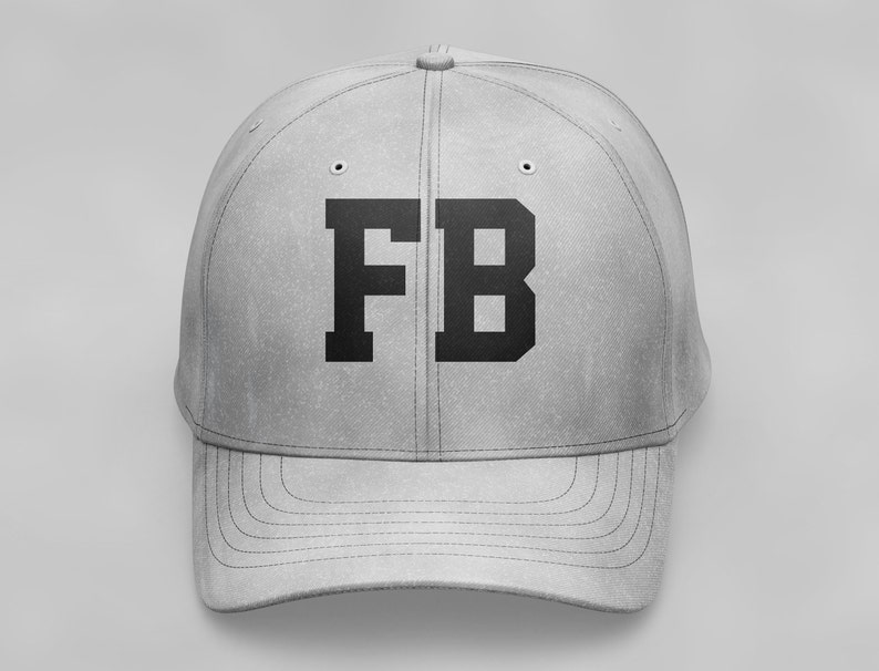 May include: A gray baseball cap with a black "FB" logo on the front.