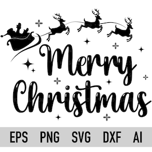 Merry Christmas Svg, Png, Christmast Clipart, Merry Christmas Sign Svg, voor Cricut, voor silhouet, snijdbaar bestand, dxf, ai, vectorbestand