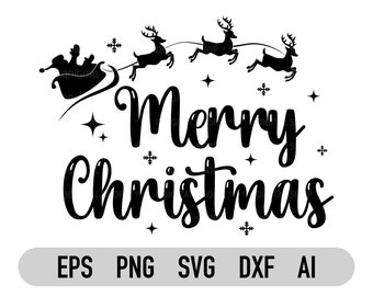 Feliz Navidad Svg, Png, Clipart Navideño, Letrero De Feliz Navidad Svg, Para Cricut, Para Silhouette, Archivo Recortable, Dxf, Ai, Archivo Vectorial