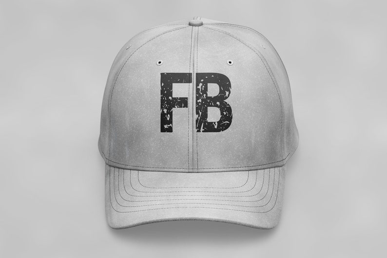 May include: A gray baseball cap with a black distressed "FB" logo.