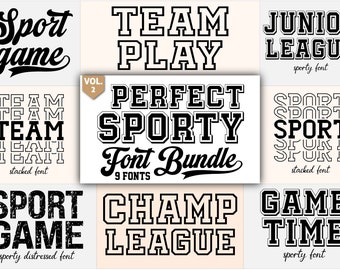 Sports Font Bundle, Font for Cricut, Sporty Fonts, Jersey Fonts, Football Fonts, Baseball Font, Svg Font Bundle, Procreate Font, SVG TTF OTF