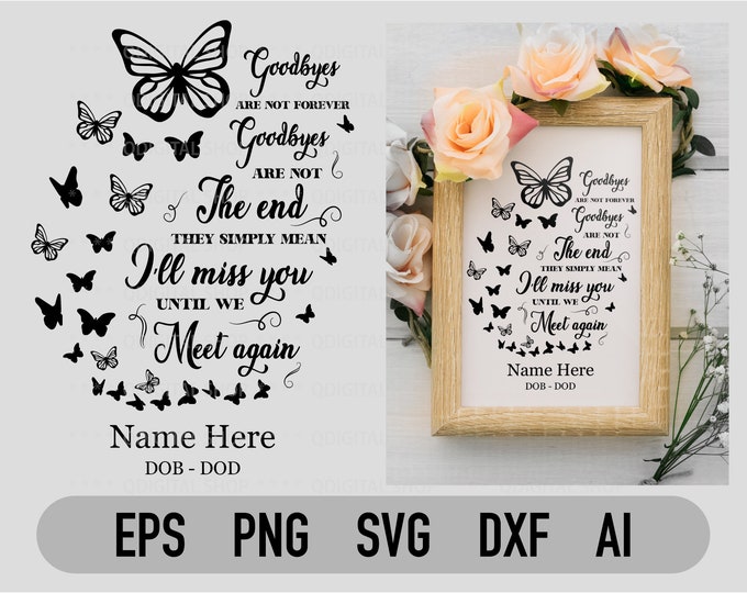 Until We Meet Again Svg, Butterfly Memorial Svg, in Loving Memory of ...