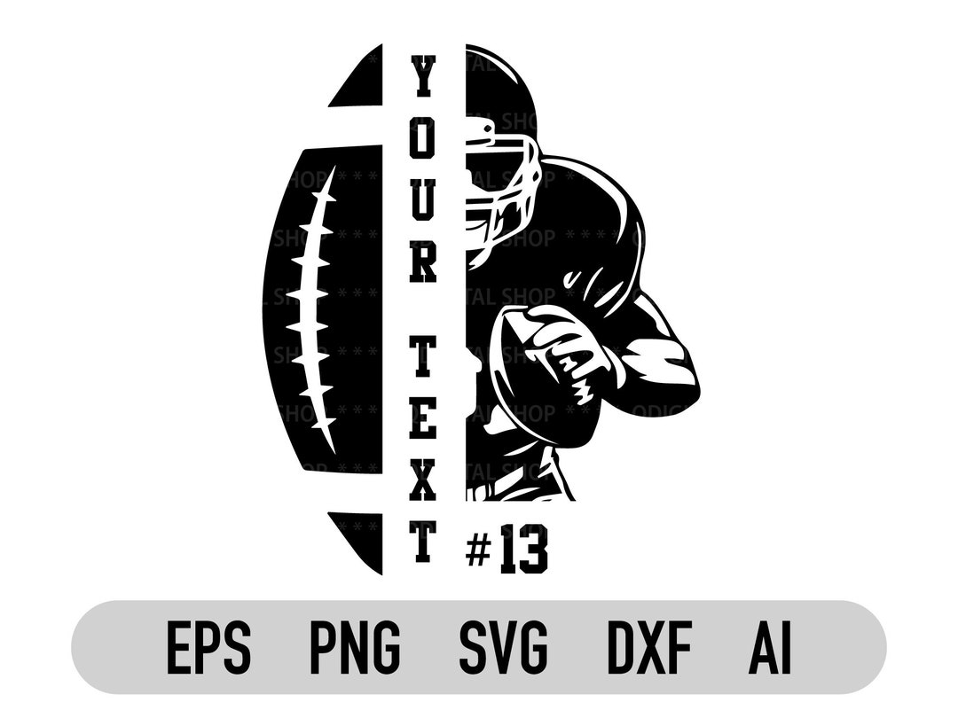 Football Svg, Png, Dxf, Football Player Svg, Custom Football Name Svg