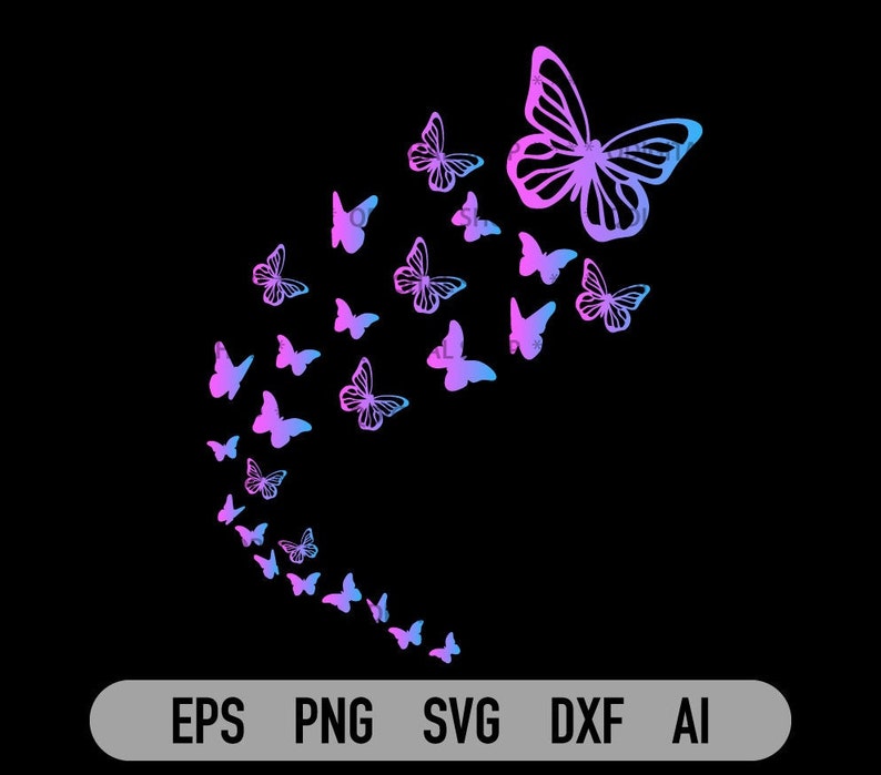 Flying Butterflies Svg Png Cricut Silhoutte Butterfly Svg - Etsy