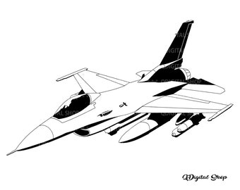 Fighter Jet Svg, Fighter Jet Png, fichier Svg pour Cricut, Silhouette, couper fichier, Eps, Ai, téléchargement immédiat