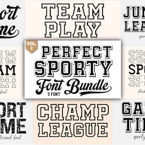 Sports Font Bundle, Font for Cricut, Sporty Fonts, Jersey Fonts, Football Fonts, Baseball Fonts, Cricut Font Bundle, Procreate Fonts, Vol.2