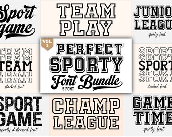 Sportlettertypebundel, lettertype voor Cricut, sportieve lettertypen, Jersey-lettertypen, voetballettertypen, honkballettertypen, Cricut lettertypebundel, voortplante lettertypen, Vol.2