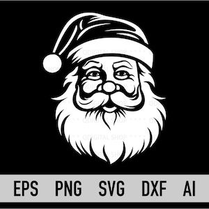 Papai Noel Svg, Papai Noel Png, Arquivo de Corte de Papai Noel, Arquivo Cricut, Cara de Papai Noel Svg e Png, Dxf, Cabeça de Papai Noel Svg, Decalque de Papai Noel Svg