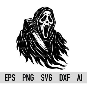 Ghost Face Svg Png, Horror Svg, Halloween Ghost Svg,  Scream Svg, File for Cricut, Silhouette , Dxf, Vector File, Svg File for Cricut