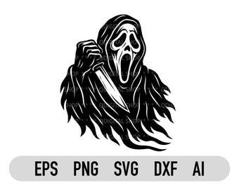 Geist Gesicht Schädel Png, Horror Schädel, Halloween Geist Schädel, Schrei Schädel, Dxf, Vektor-Datei, Cricut, Schädel, Kopf, Gesicht