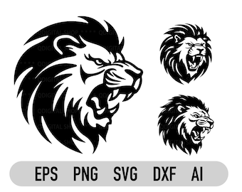 Lion Svg, Png, Lion Head Svg, Dxf, 300dpi, Cricut, Clipart, Silhouette Cameo, Svg Cut File For Cricut, Instant Download