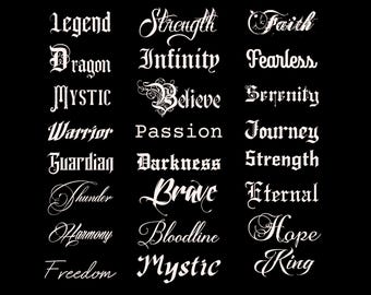 Premium tattoolettertypebundel, professionele tattoolettertypebundel, procreate-lettertypen, Cricut-lettertypen, kalligrafielettertype, TTF, OTF, 24 lettertypen