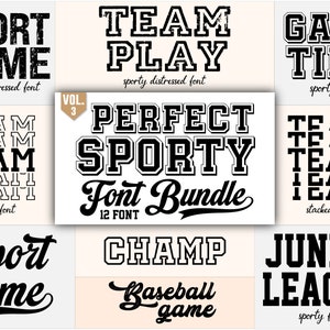 Sports Font Bundle, Font for Cricut, Sporty Fonts, Jersey Number Fonts, Football Fonts, Baseball Fonts, Font Bundle, Procreate Fonts, Vol 3