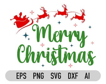 Merry Christmas Svg, Png, Christmast Clipart, Merry Christmas Sign Svg, For Cricut, For Silhouette, Cuttable File, Dxf, Ai, Vector File