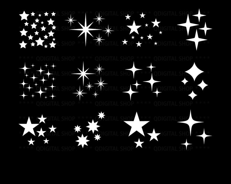 Sparkle Stars Svg, Stars Png, Sparkle Png, Svg file for Cricut, Dxf, Eps, Vector, image 3