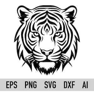 Tigerkopf Silhouette Tiger Gesicht SVG | Dxf | Png | Tiger Clipart | Tiger Logo Vektor | Tiger SVG | Tigerkopf svg | Tiger Silhouette
