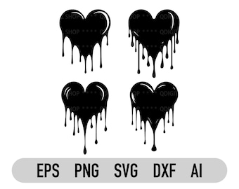 Cuore sanguinante Svg, Cuore gocciolante Svg, File di taglio del cuore, San Valentino Svg, Cuore gocciolante Png, Dxf, Cuore Svg, File di taglio del cuore
