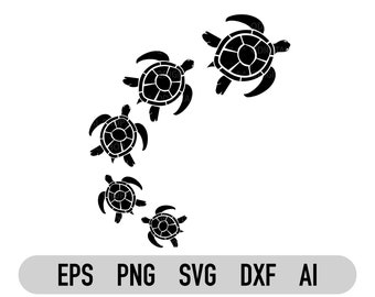 Meeresschildkröte Schmuck, Sommer Strand Schmuck, Ozean Hawaii Schmuck für Shirts, Schildkröte Clipart, Vinly Abziehbild, Rahmendesign für Cricut, Aufkleber, Dxf, Vektor