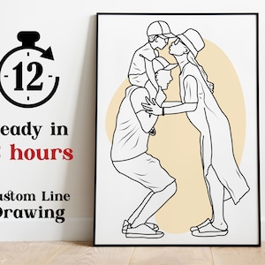 Custom Line Drawing from Photo, Couples Portrait, Custom Line Drawing Portrait, Couple Line Art Portrait from Photo Digital
