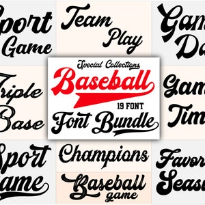 Pacchetto di caratteri baseball, Lettere di baseball, Caratteri baseball per Cricut, Caratteri Procreate, Caratteri Canva, Caratteri sportivi, Caratteri universitari, Uso commerciale