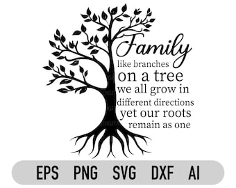Albero genealogico in formato SVG, Albero della vita in formato SVG, File di taglio per Cricut, Maglietta di famiglia in formato SVG, Albero genealogico in formato Png, Clipart, Silhouette, Riunione di famiglia in formato SVG, DXF, PDF