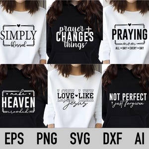 Bundle Christian Svg, Png Bundle, Christian Svg, Svg religieux et Png, Jésus Svg, Svg de verset de la Bible, foi Svg, fichiers Svg chrétien, Cricut