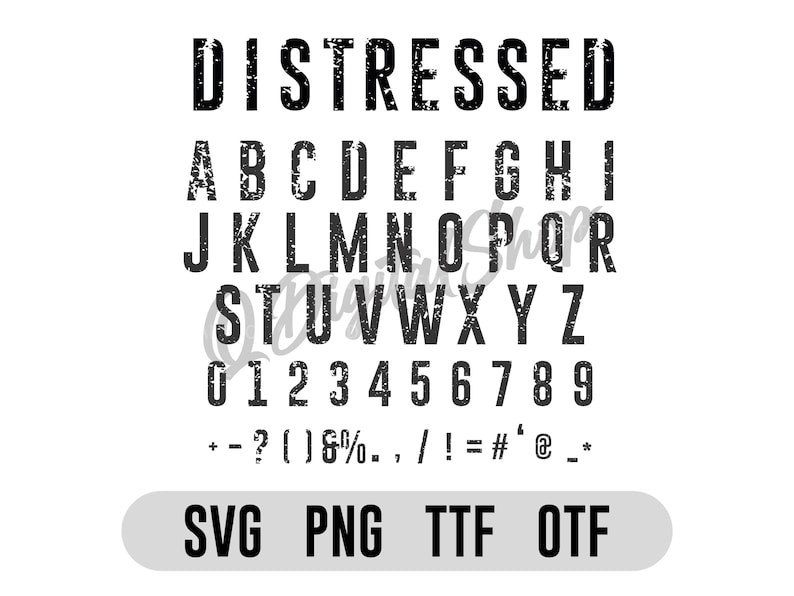 Distressed Font Svg and TTF , Otf, Distressed Alphabet Svg, Vintage ...