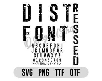 Font in stile Distressed Svg e TTF, Otf, Alfabeto in stile Distressed Svg, Font vintage, Font grunge, Font Cricut, Font Procreate, Download immediato