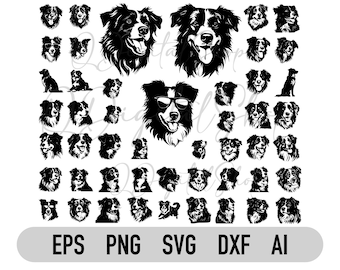 Australian Shepherd Bundle Svg, Png, Dog Face Svg, Dog Svg Bundle, Svg Files for Cricut, Australian Shepherd Gifts, Pet Dog Svg, Dog Mom Svg