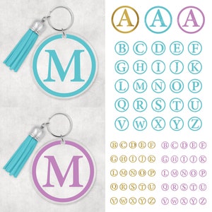 Monogram Svg, Keychain Svg, Keyring Pattern Svg, Monogram Alphabet Svg, Circle Keychain Svg, Instant Download