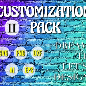Arquivos de design personalizado, pacote 2, design especial para Cricut e Silhoeutte, USO COMERCIAL OK, envie-nos uma mensagem antes de fazer o pedido