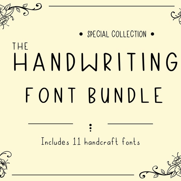 Handwriting Fonts, Handwritten Fonts, Craft Font, Font for Cricut, Handwriting Letters and Numbers, Instant Download