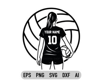 Custom Volleyball Svg, Volleyball Player Svg, Volleyball Name Svg, Volleyball Png, Voleyball Team Svg, Personalized Volleyball, Cricut file