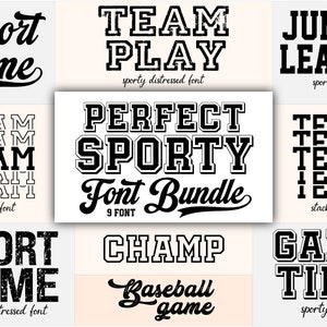 Sports Font Bundle, Font for Cricut, Sporty Fonts, Jersey Number Fonts, Football Fonts, Baseball Fonts, Cricut Font Bundle, Procreate Fonts