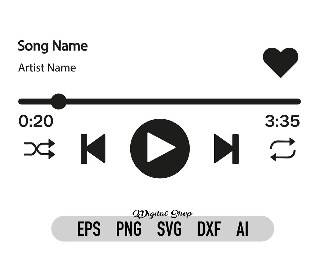 Audio Control Buttons SVG, DXF, Png, Music Player SVG File, Music ...