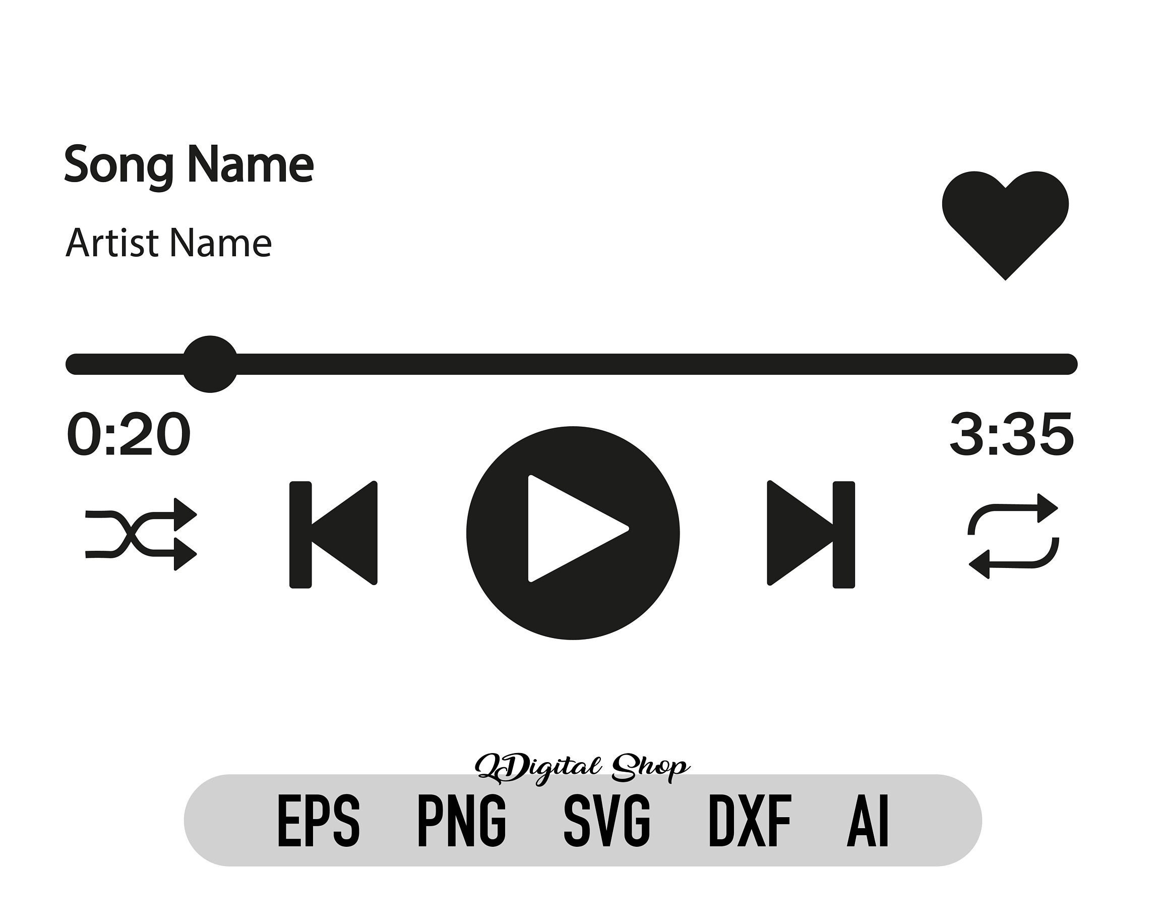 Audio Control Buttons SVG DXF Png Music Player SVG File Etsy Canada