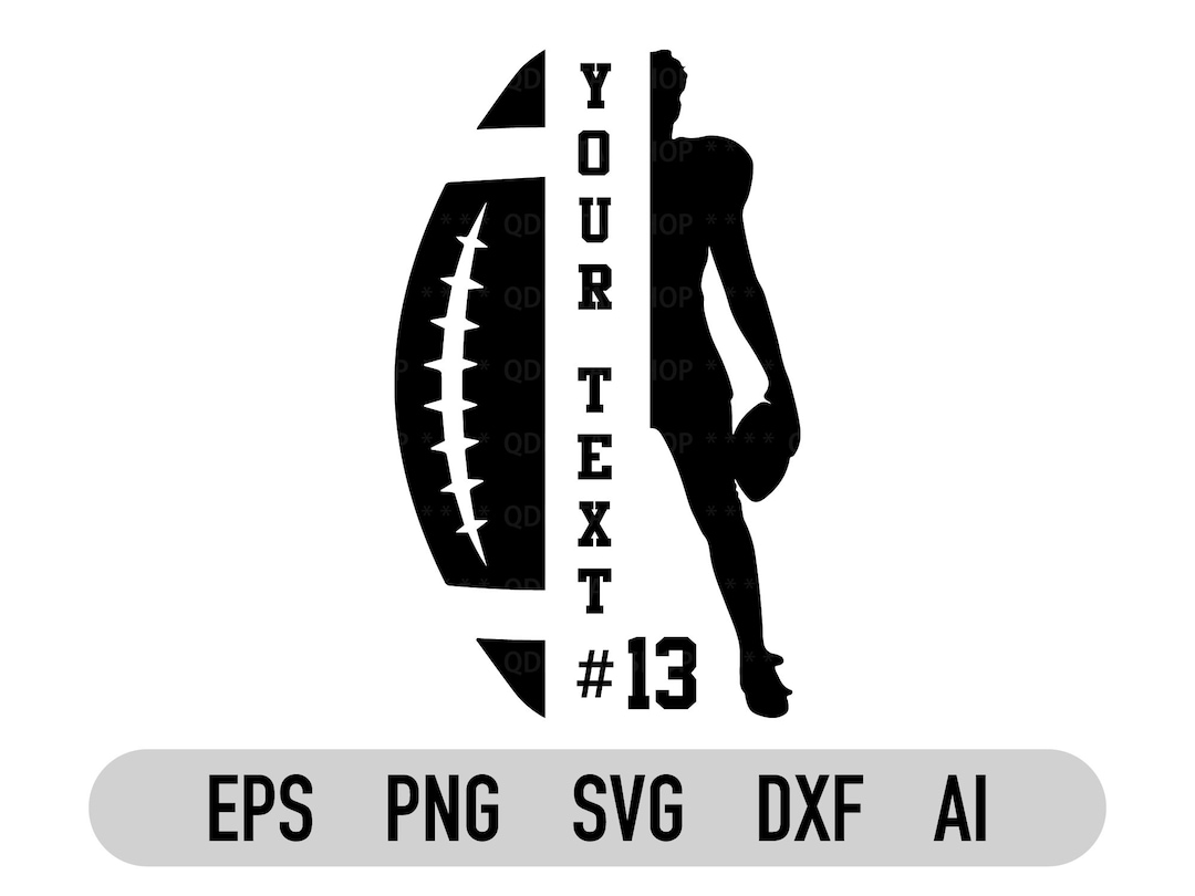 Football Svg, Png, Dxf, Football Player Svg, Custom Football Name Svg
