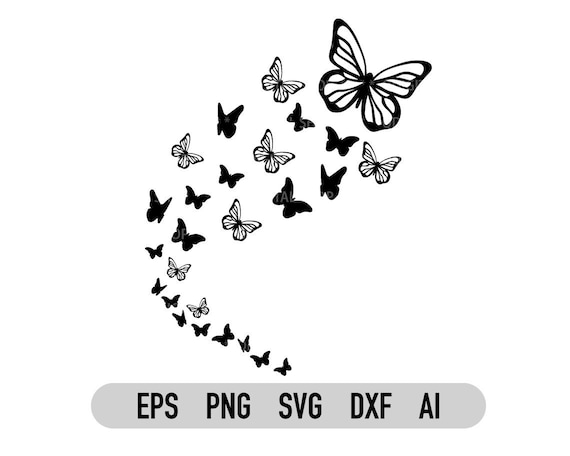 Vliegende vlinders Svg png Cricut Silhoutte Vlinder Svg - Etsy Nederland