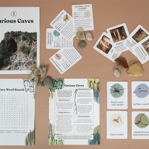 Curious Caves Unit Study  | Printable Nature Study STEM Worksheets Homeschool Resources Curriculum Learning Toddler Activities Montessori